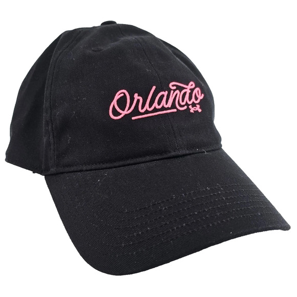 Under Armour Orlando Quick-Dry Strapback Cap Unisex Black NWT Neon Pink Text - Picture 1 of 8